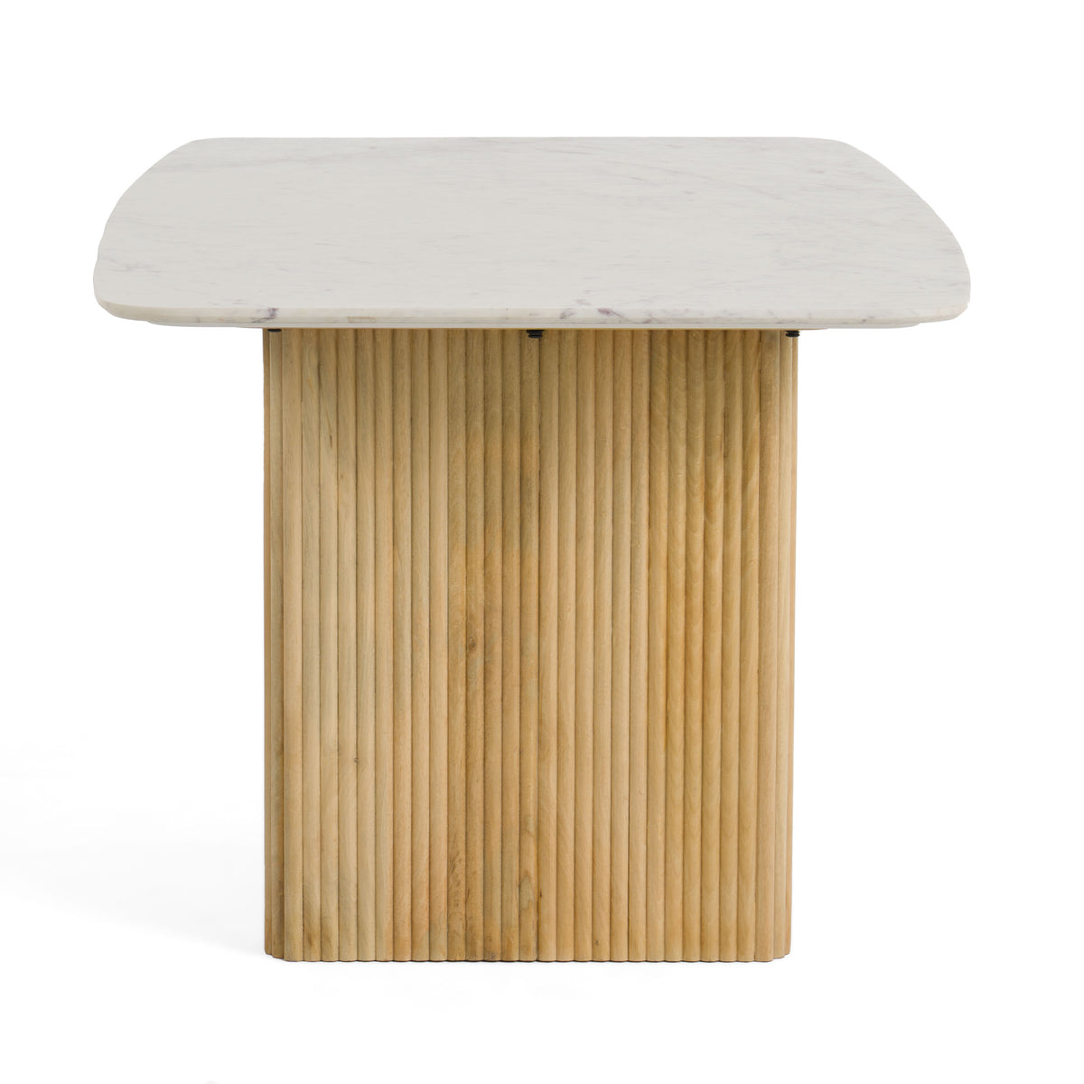 Cambridge White Marble & Mango Rectangular Dining Table by VIG Furniture - View 6