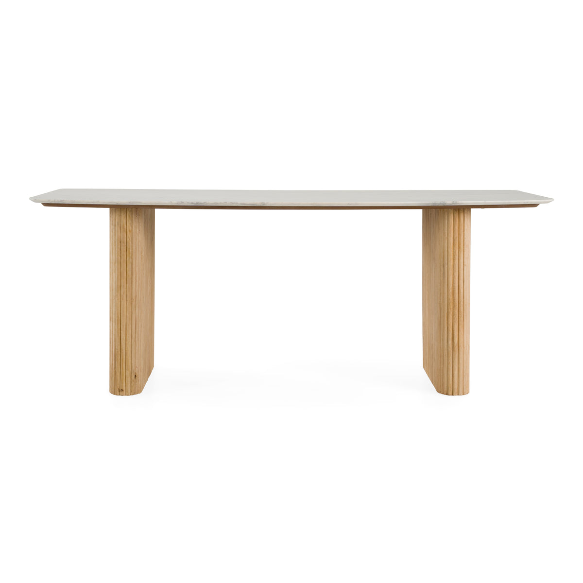 Cambridge White Marble & Mango Rectangular Dining Table by VIG Furniture - View 1