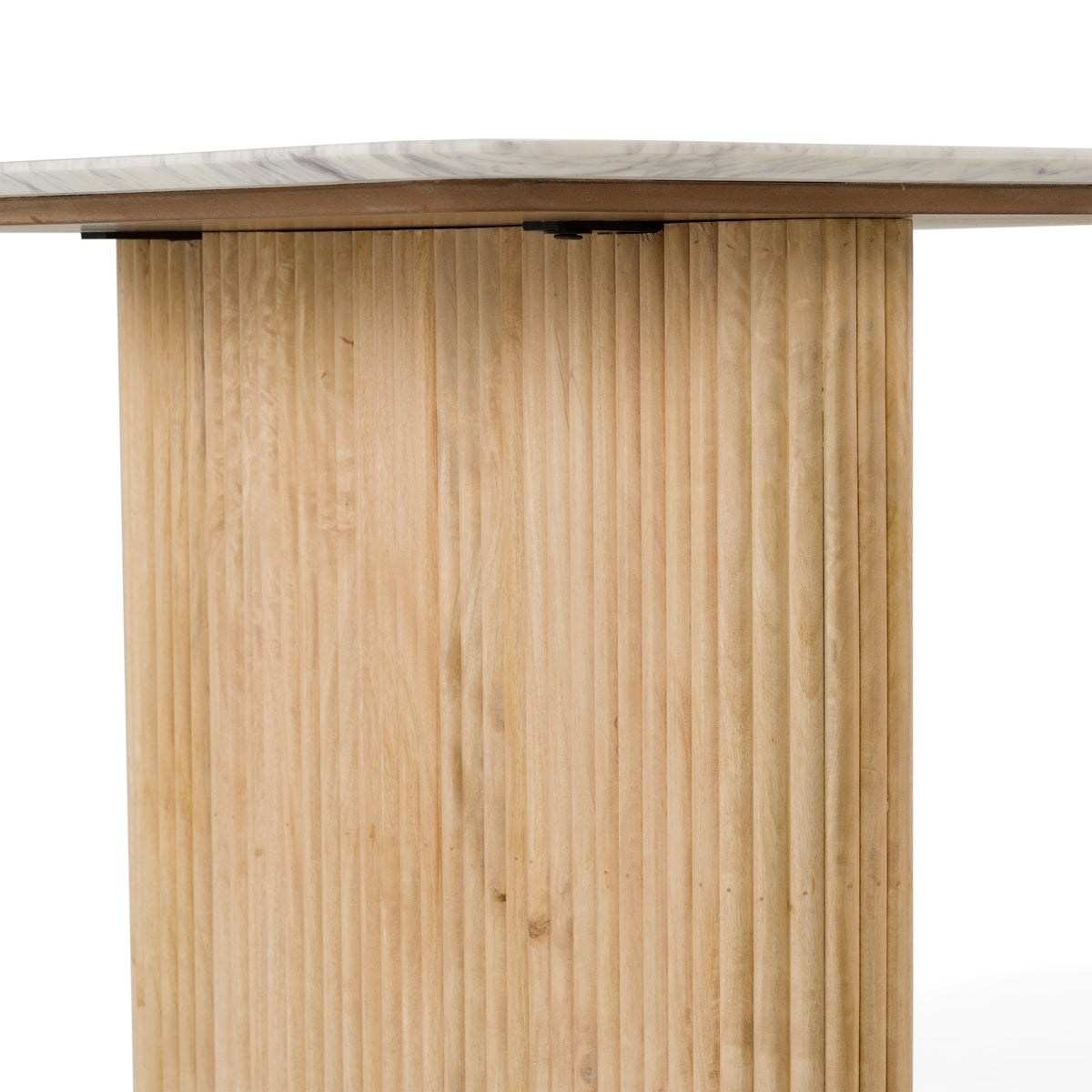 Cambridge White Marble & Mango Rectangular Dining Table by VIG Furniture - View 13