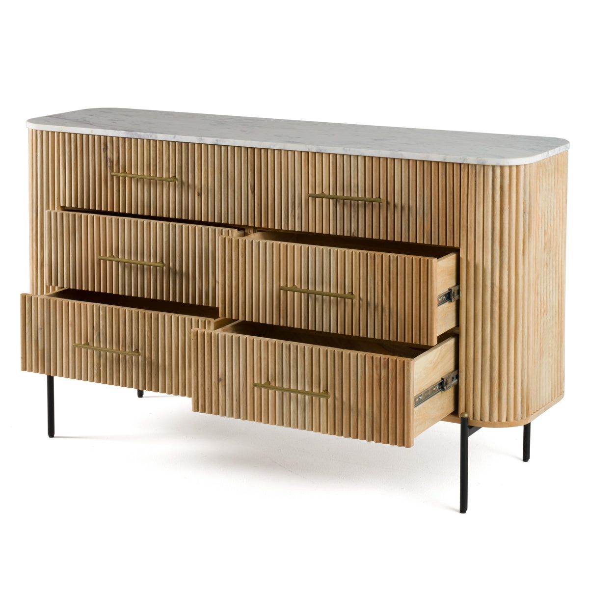 Cambridge White Marble & Mango Dresser by VIG Furniture - View 6