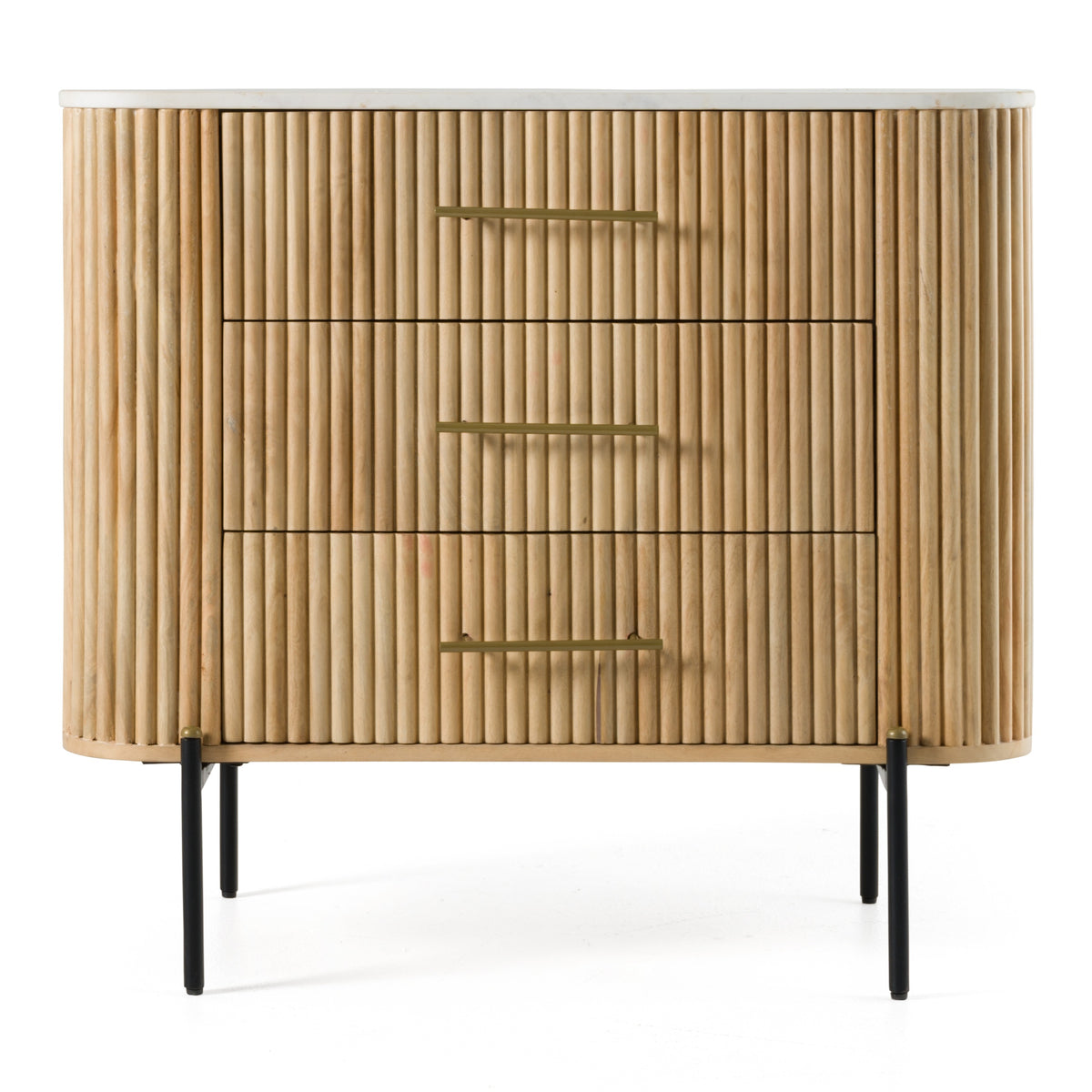 Cambridge White Marble & Mango 3 Drawer Dresser by VIG Furniture - View 1
