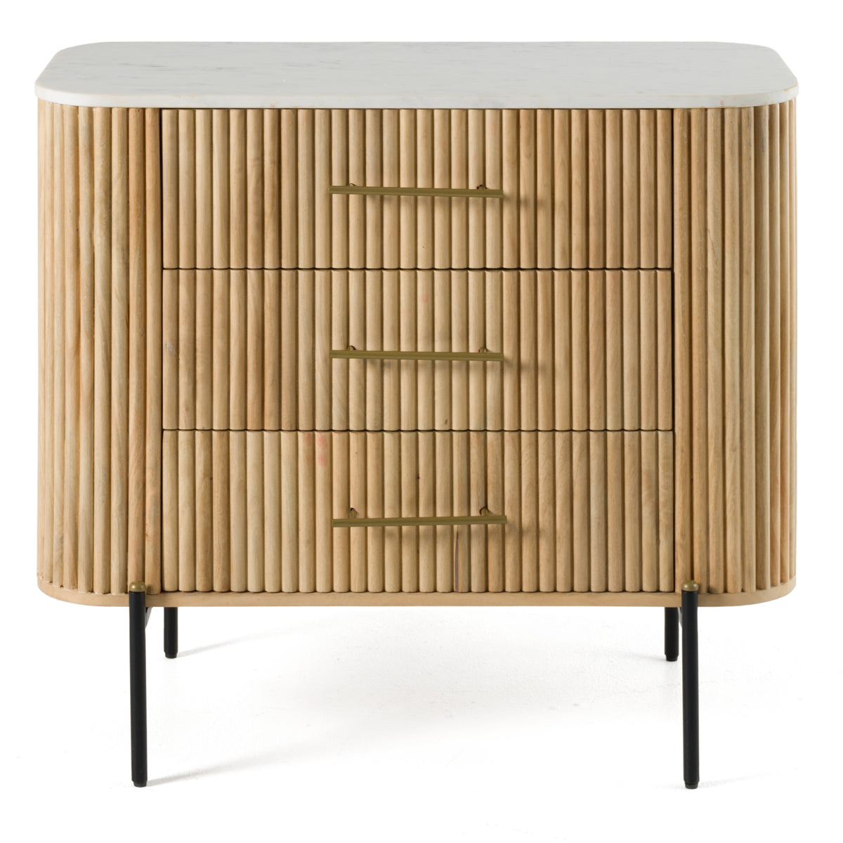 Cambridge White Marble & Mango 3 Drawer Dresser by VIG Furniture - View 3