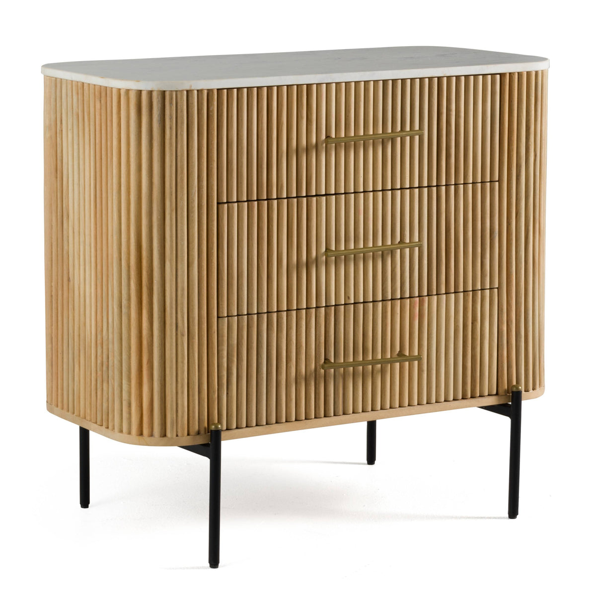 Cambridge White Marble & Mango 3 Drawer Dresser by VIG Furniture - View 4