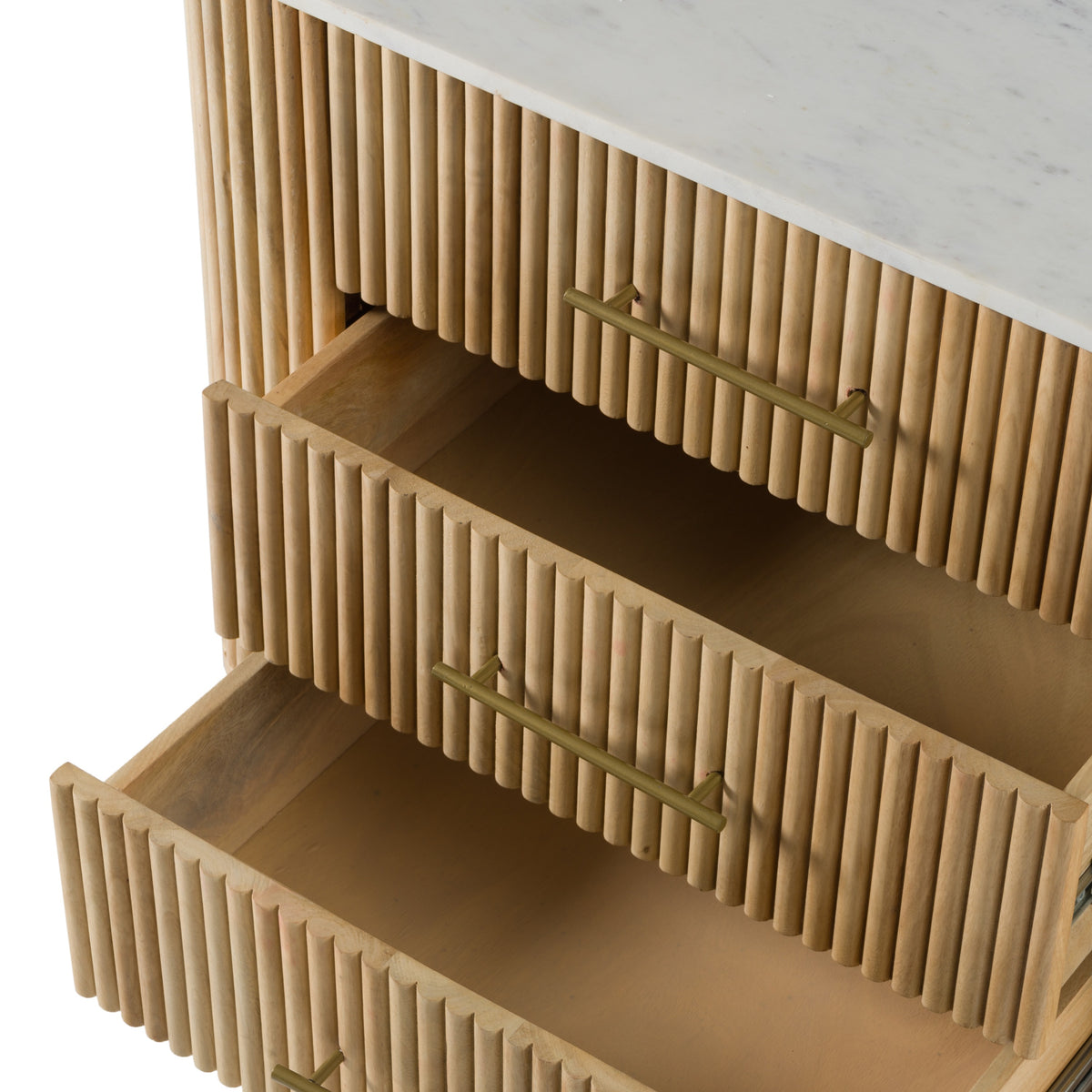 Cambridge White Marble & Mango 3 Drawer Dresser by VIG Furniture - View 7