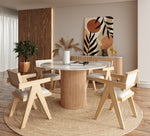 Cambridge White Marble & Mango Round Dining Table by VIG Furniture - View 2