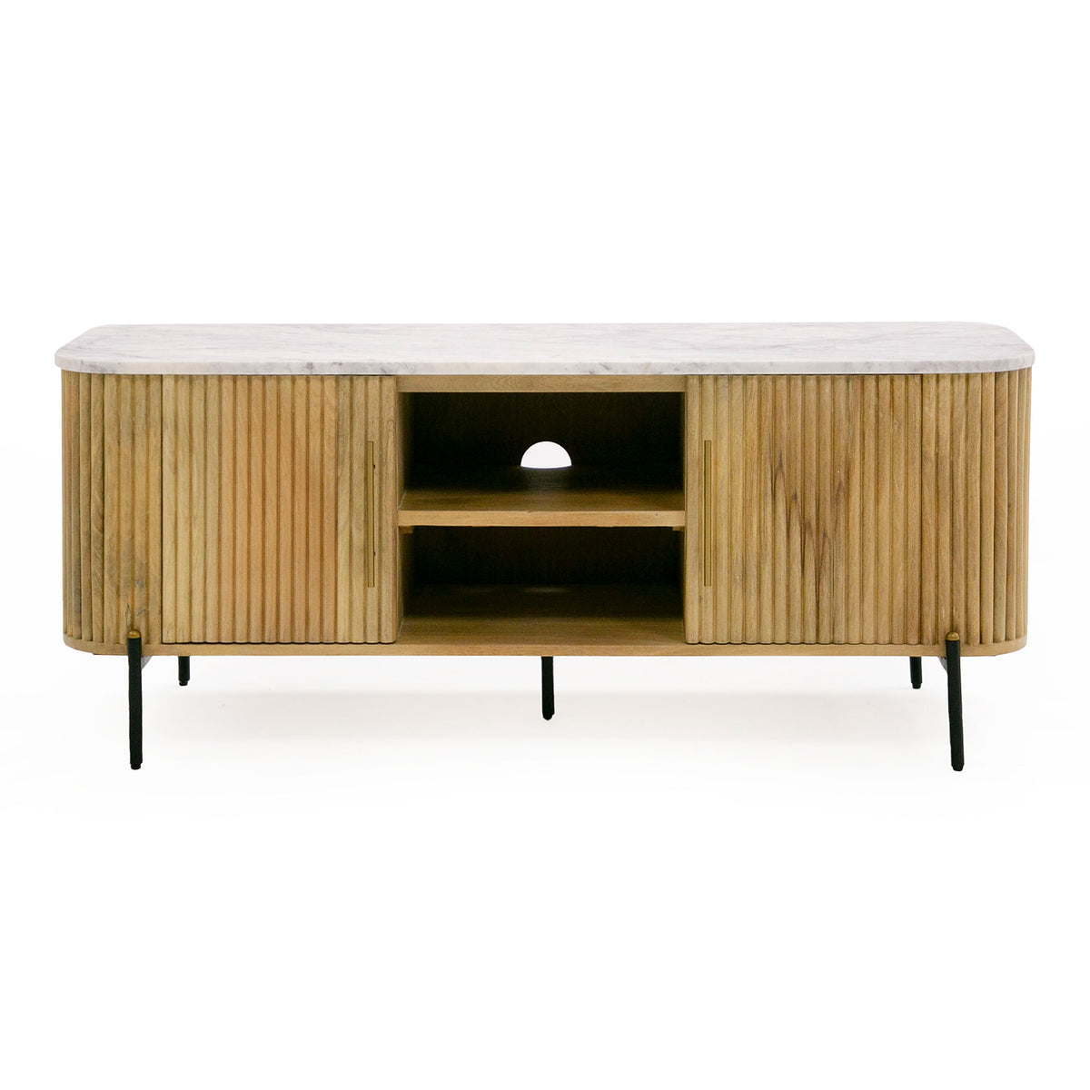 Cambridge White Marble & Mango TV Stand by VIG Furniture - View 1