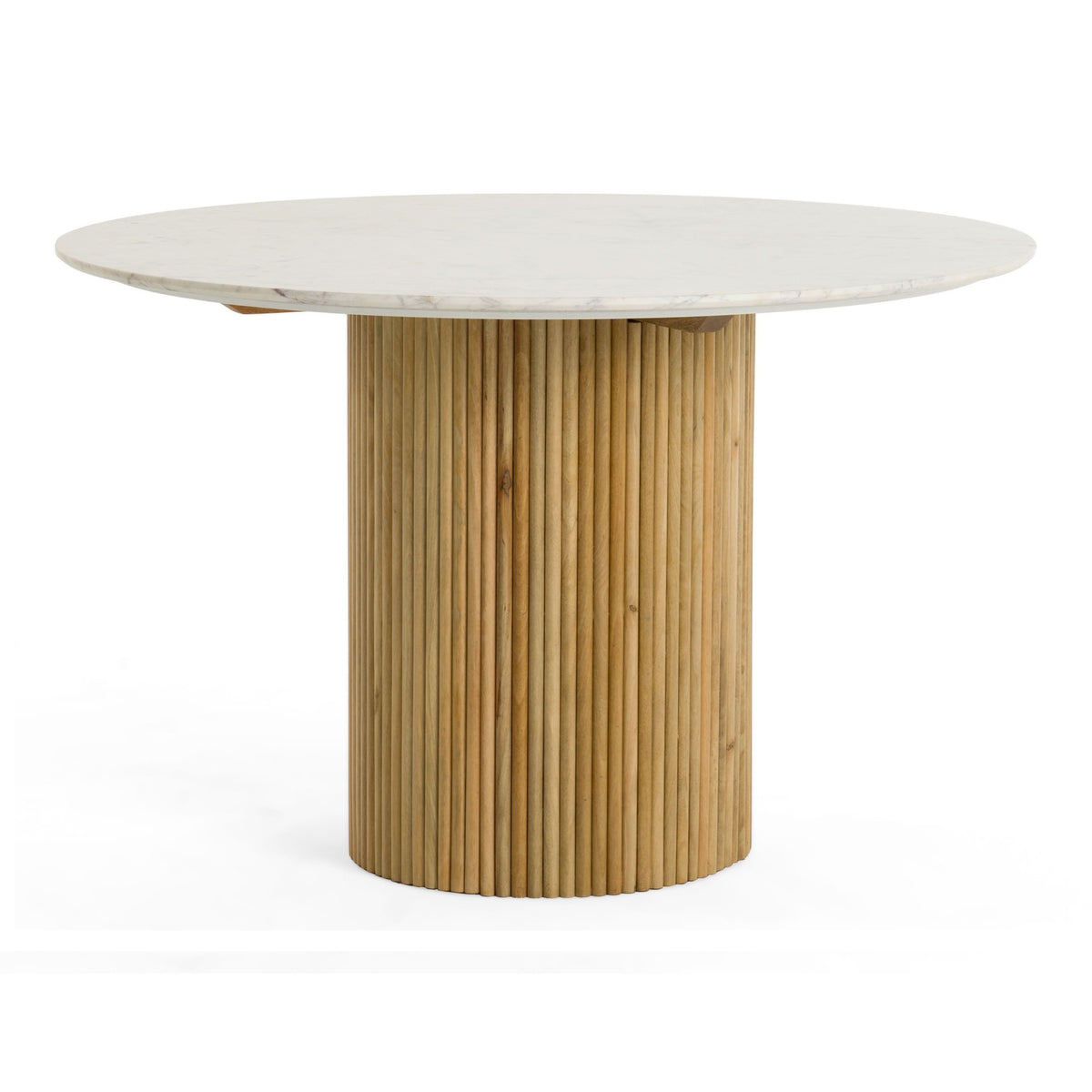 Cambridge White Marble & Mango Round Dining Table by VIG Furniture - View 1