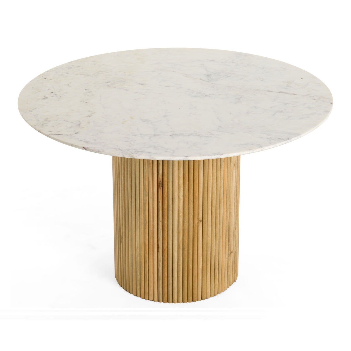Cambridge White Marble & Mango Round Dining Table by VIG Furniture - View 11