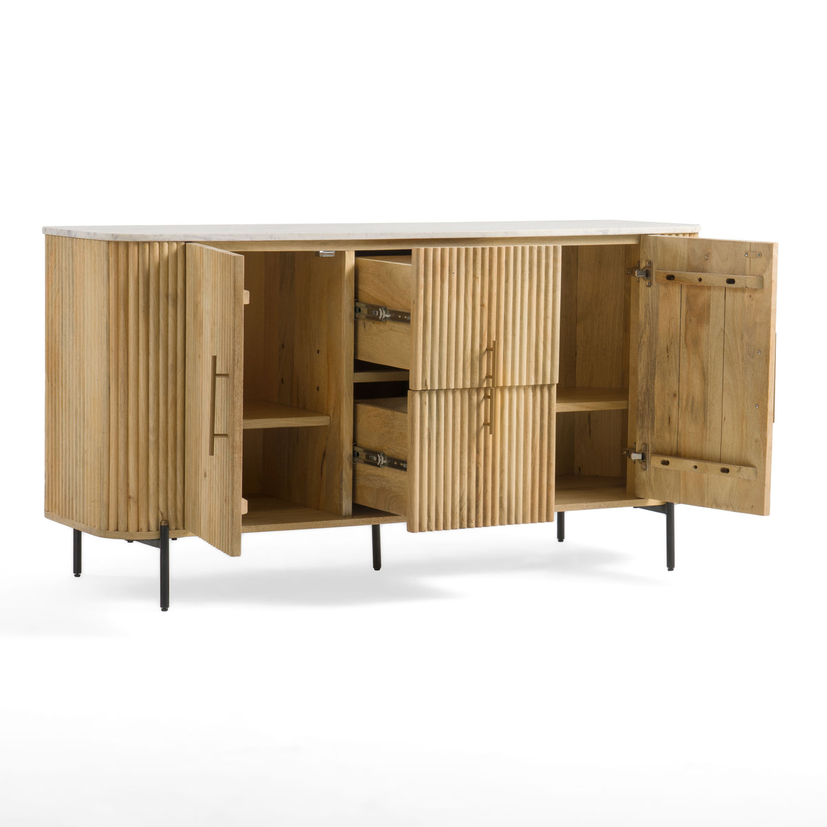 Cambridge White Marble & Mango Buffet by VIG Furniture - View 4