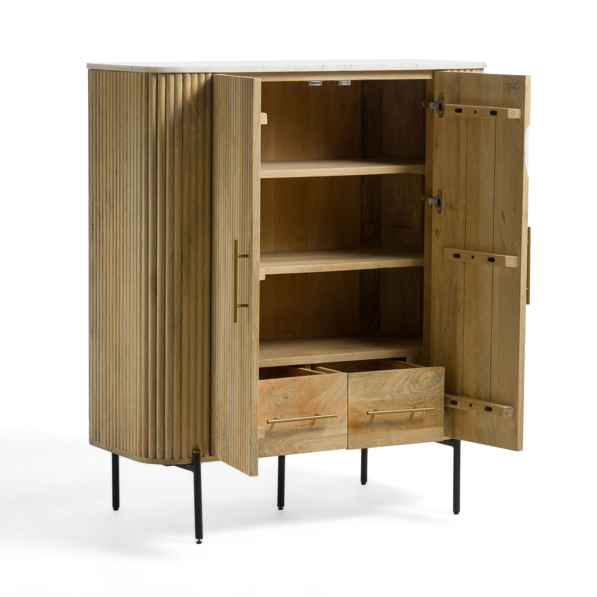 Cambridge White Marble & Mango Tall Buffet by VIG Furniture - View 6