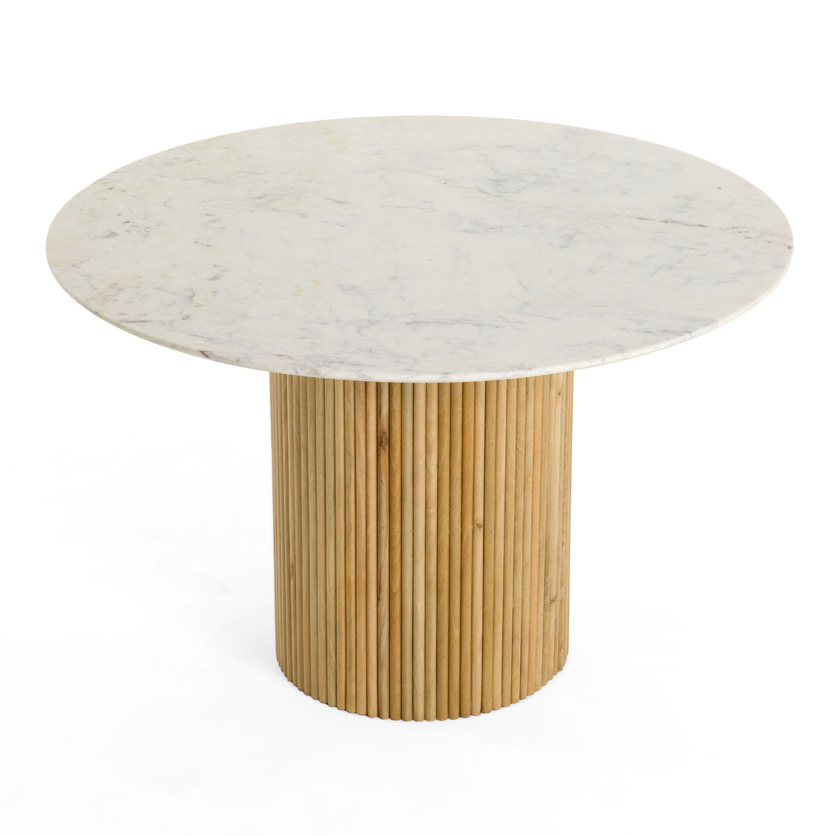Cambridge White Marble & Mango Round Dining Table by VIG Furniture - View 3