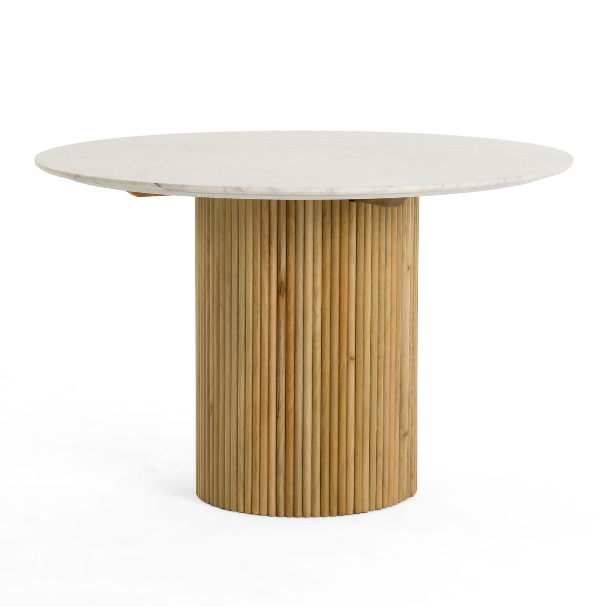 Cambridge White Marble & Mango Round Dining Table by VIG Furniture - View 4