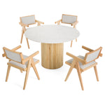 Cambridge White Marble & Mango Round Dining Table by VIG Furniture - View 5