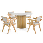 Cambridge White Marble & Mango Round Dining Table by VIG Furniture - View 6