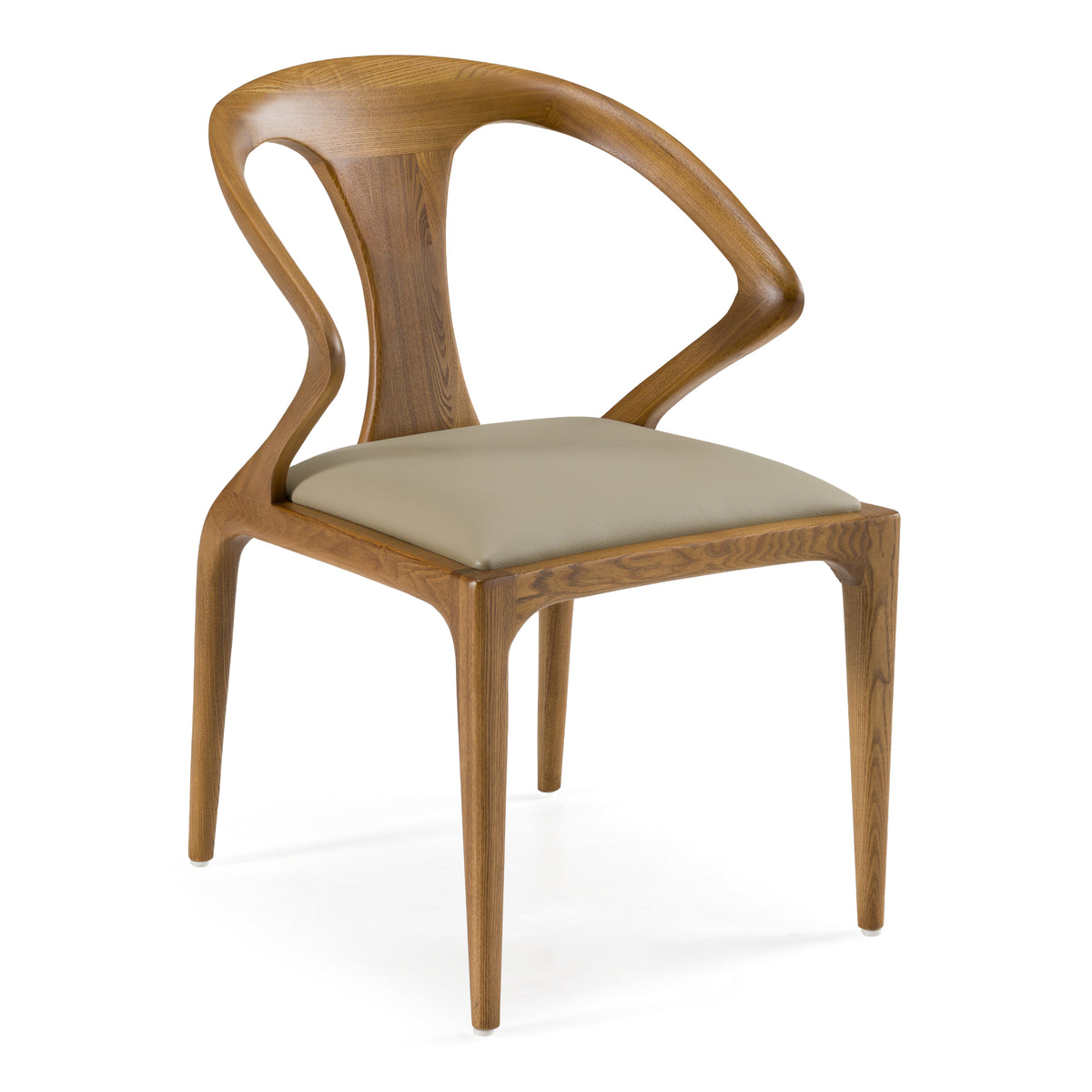 Campbell Mid-Century Modern Taupe Leatherette & Walnut Dining Chair by VIG Furniture - View 1