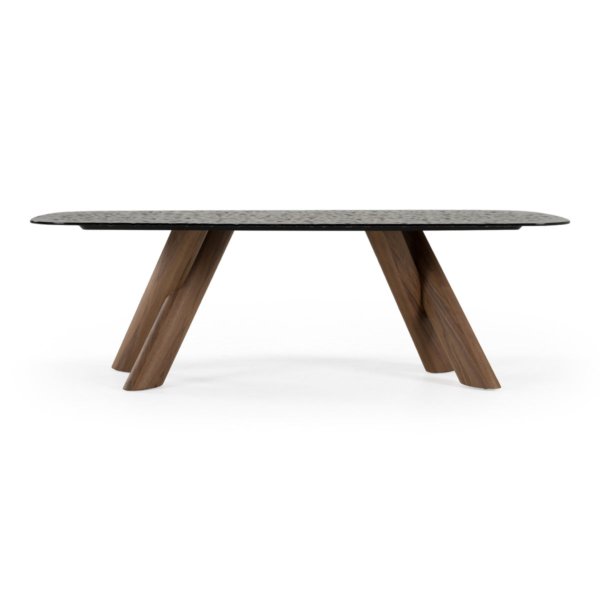 Carnaby - Modern Dark Grey Glass + Walnut Dining Table by VIG Furniture - View 1