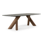 Carnaby - Modern Dark Grey Glass + Walnut Dining Table by VIG Furniture - View 2