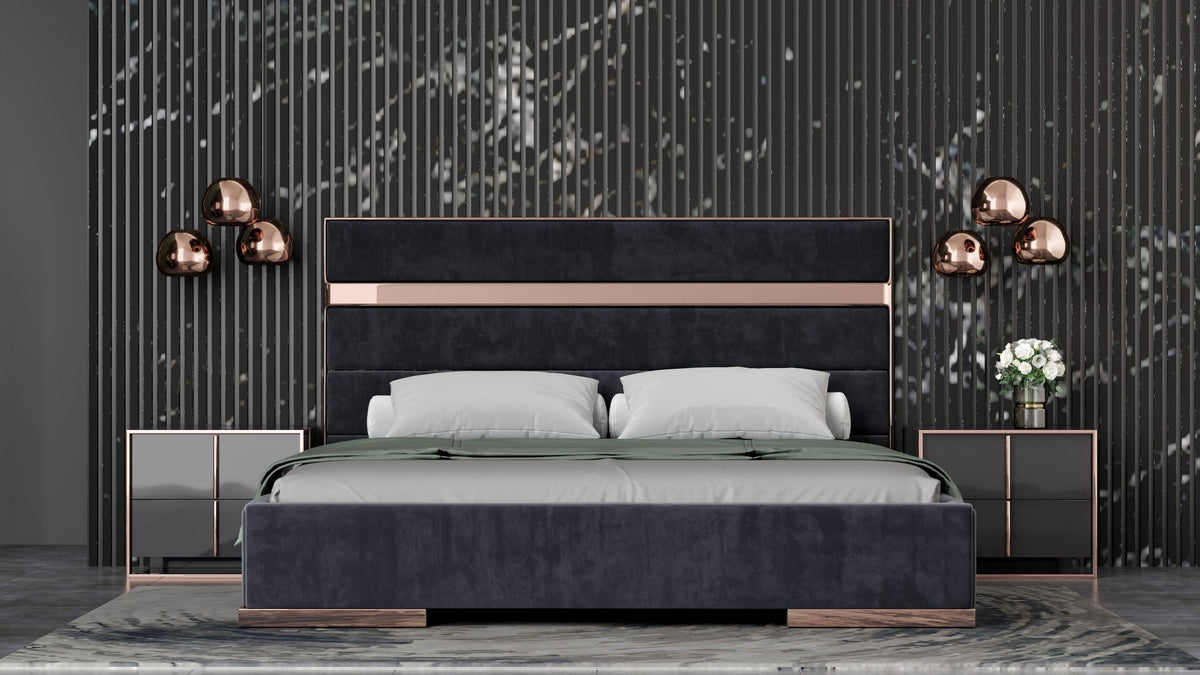 Cartier Modern Black & Rosegold Bedroom Set by VIG Furniture - View 11