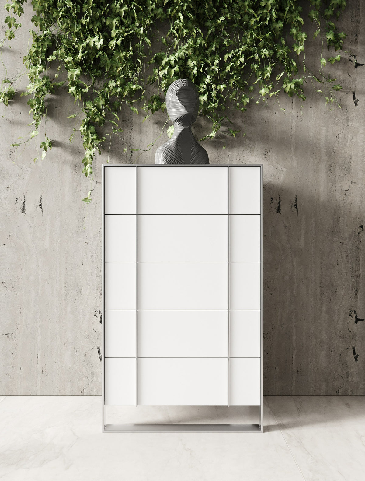 Cartier - Modern White + Stainless Steel Chest by VIG Furniture - View 3