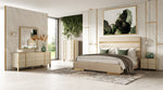Cartier - Modern Beige Velvet and Brushed Brass CK Bed