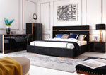 Eastern King Cartier Modern Black & Brushed Bronze Bedroom Set