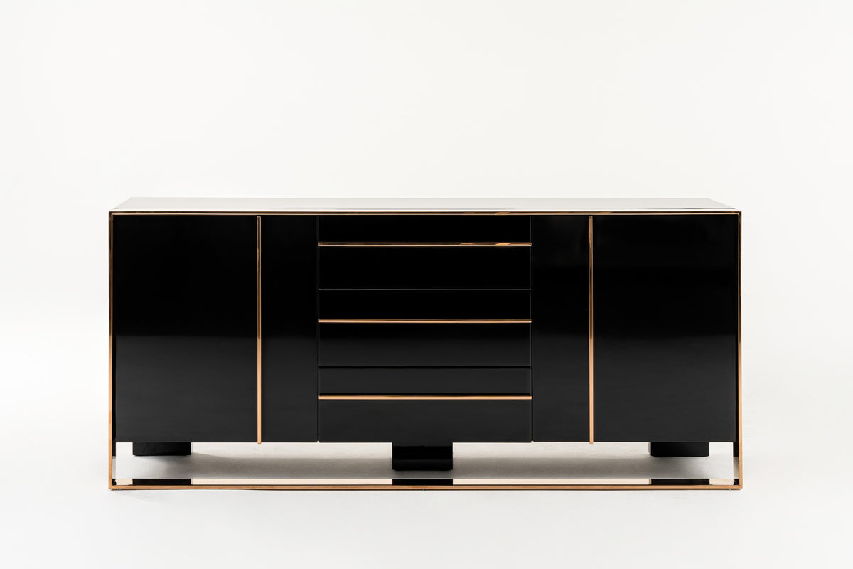 Cartier Modern Black & Rosegold Buffet by VIG Furniture - View 1