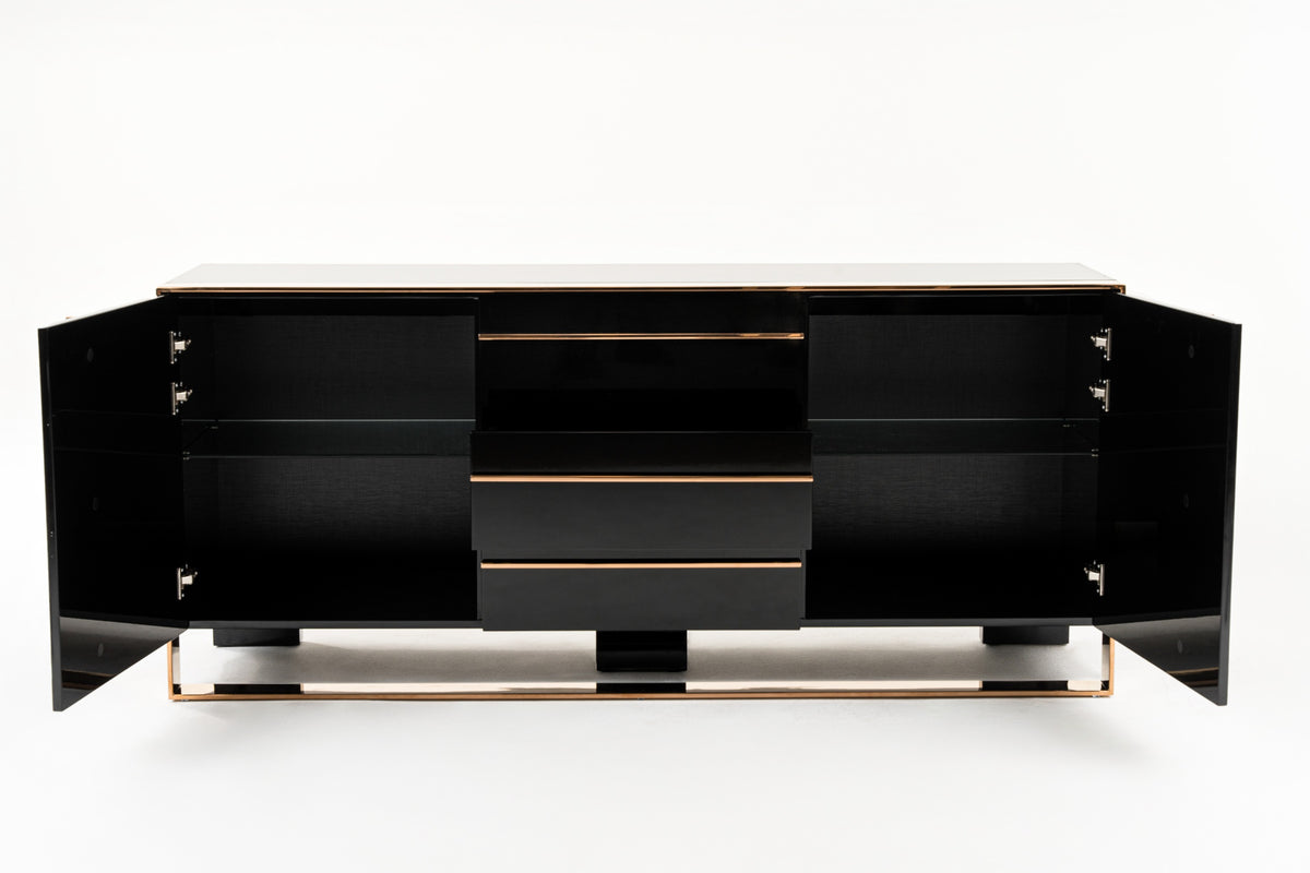 Cartier Modern Black & Rosegold Buffet by VIG Furniture - View 6