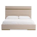 Cartier - Modern Beige Velvet & Brushed Brass Bed by VIG Furniture - View 1