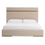 Cartier - Modern Beige Velvet and Brushed Brass CK Bed