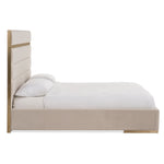 Cartier - Modern Beige Velvet & Brushed Brass Bed by VIG Furniture - View 4