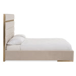 Cartier - Modern Beige Velvet and Brushed Brass CK Bed