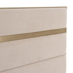 Eastern King Cartier - Modern Beige Velvet + Brushed Brass 4-Piece Bedroom Set