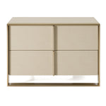 Cartier - Modern Beige Shagreen and Brushed Brass Nightstand by VIG Furniture - View 3