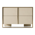 Cartier - Modern Beige Shagreen and Brushed Brass Nightstand by VIG Furniture - View 1