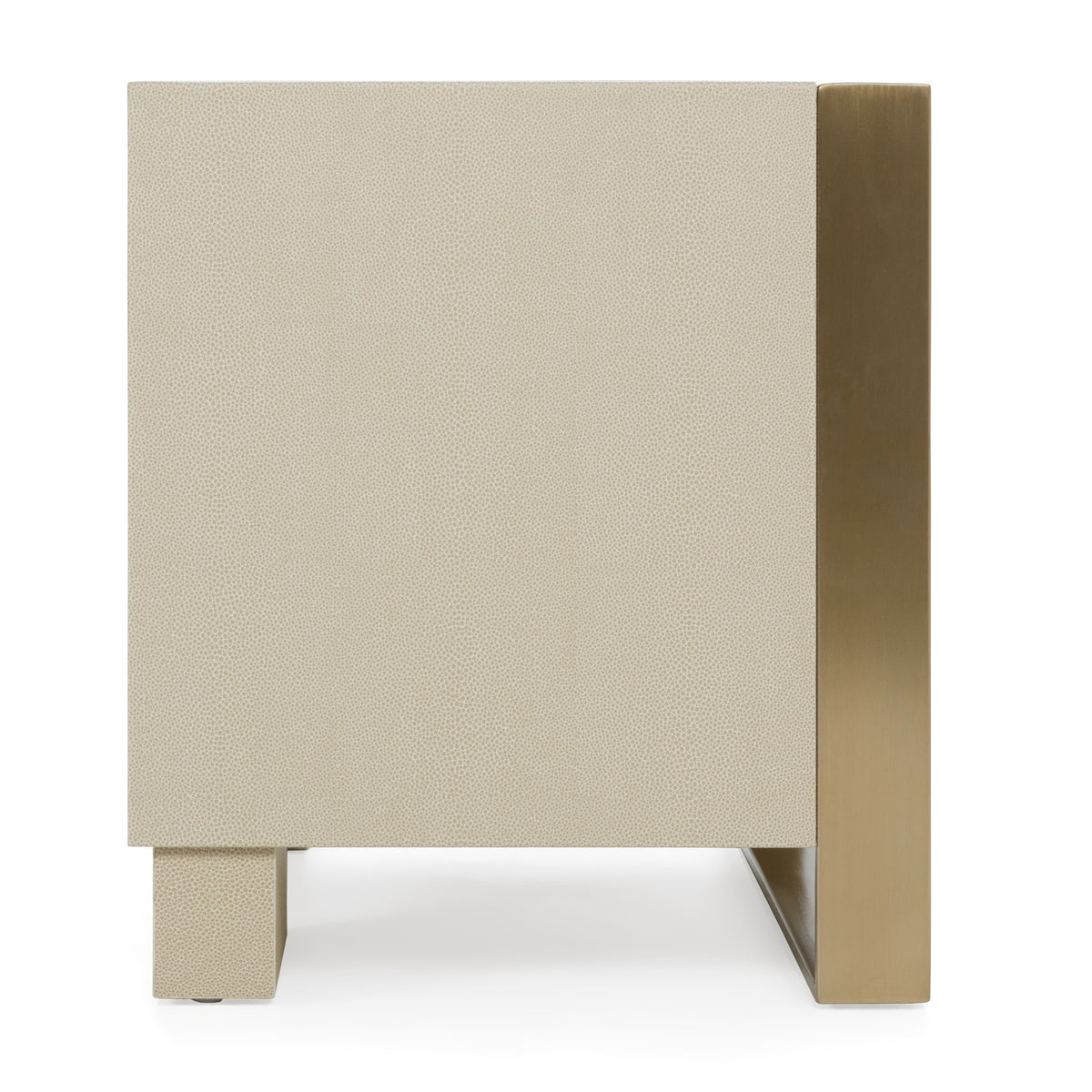 Cartier - Modern Beige Shagreen and Brushed Brass Nightstand by VIG Furniture - View 8