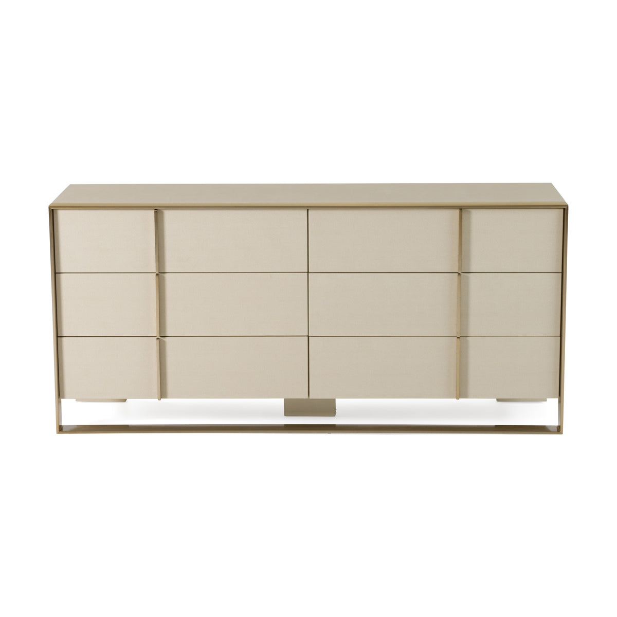 Cartier - Modern Beige Shagreen and Brushed Brass Dresser by VIG Furniture - View 4