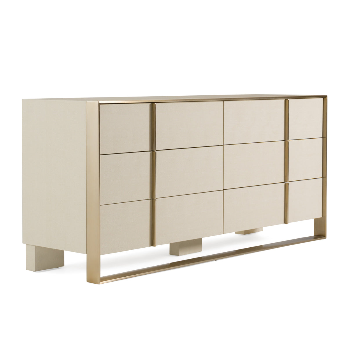 Cartier - Modern Beige Shagreen and Brushed Brass Dresser by VIG Furniture - View 5