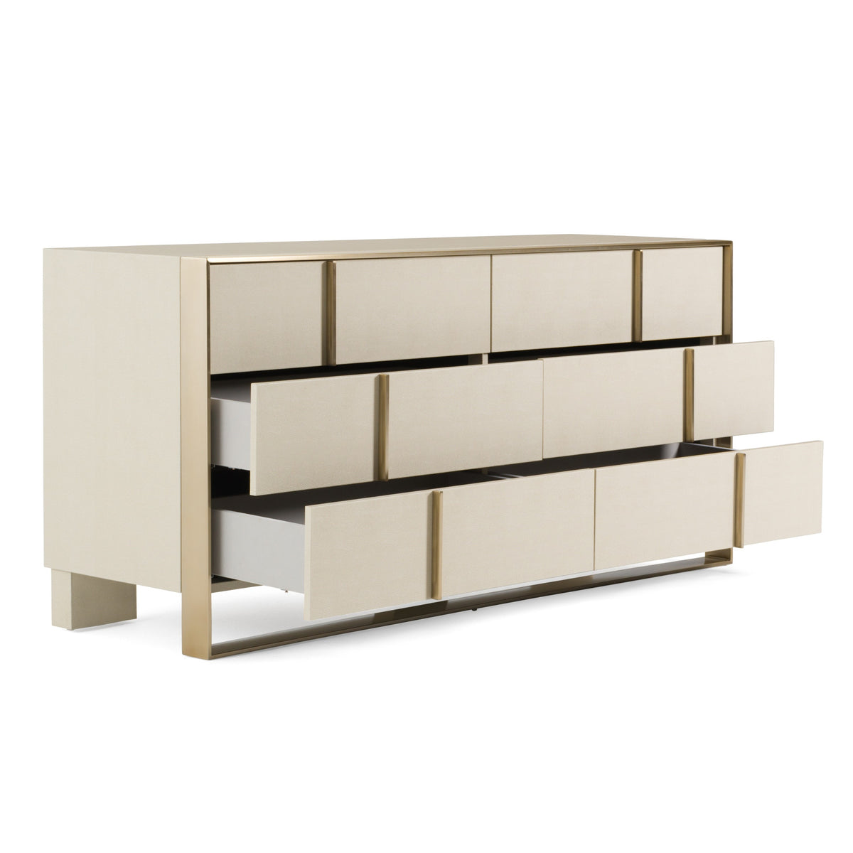 Cartier - Modern Beige Shagreen and Brushed Brass Dresser by VIG Furniture - View 10