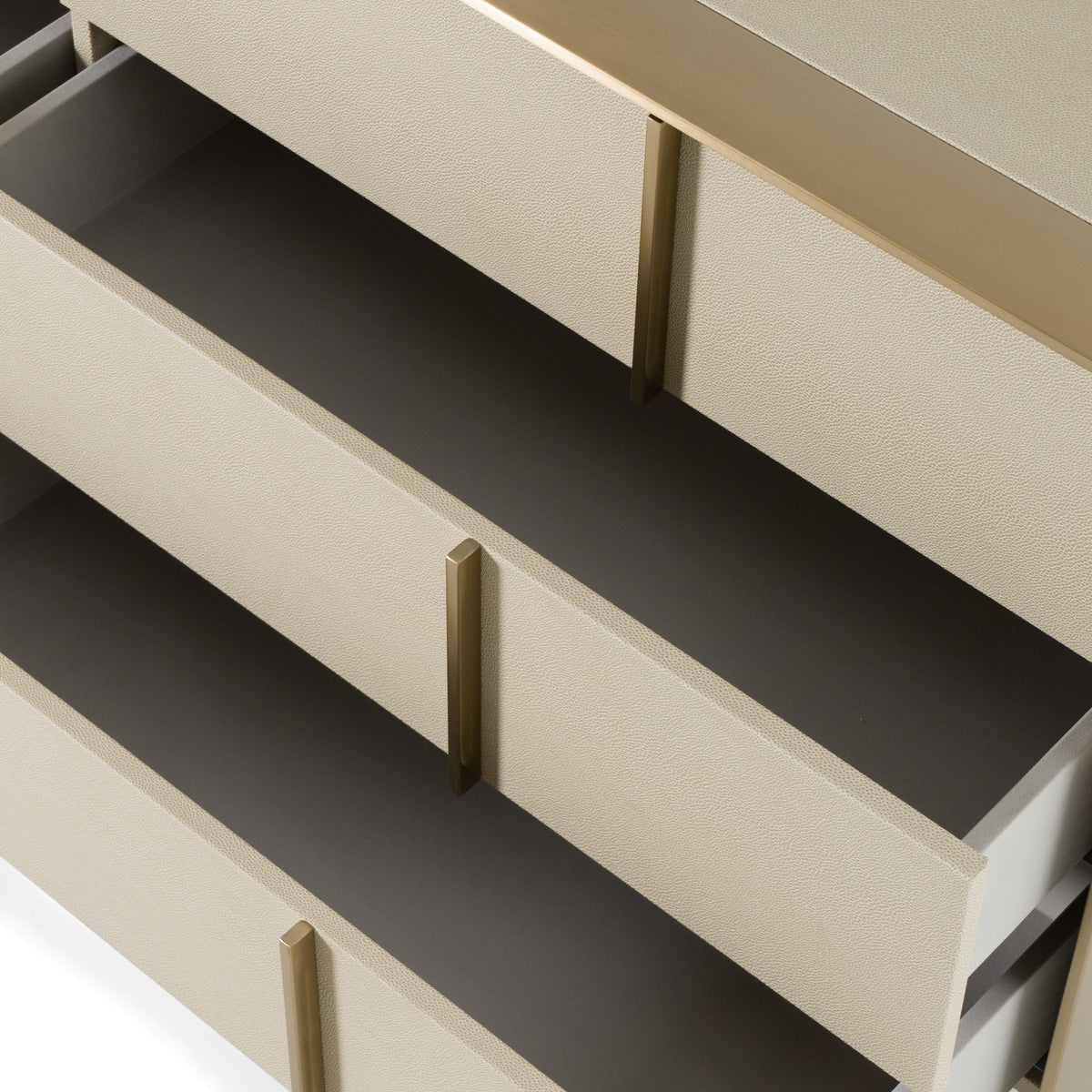 Cartier - Modern Beige Shagreen and Brushed Brass Dresser by VIG Furniture - View 8