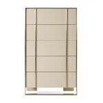 Cartier - Modern Beige Shagreen and Brushed Brass Chest by VIG Furniture - View 1
