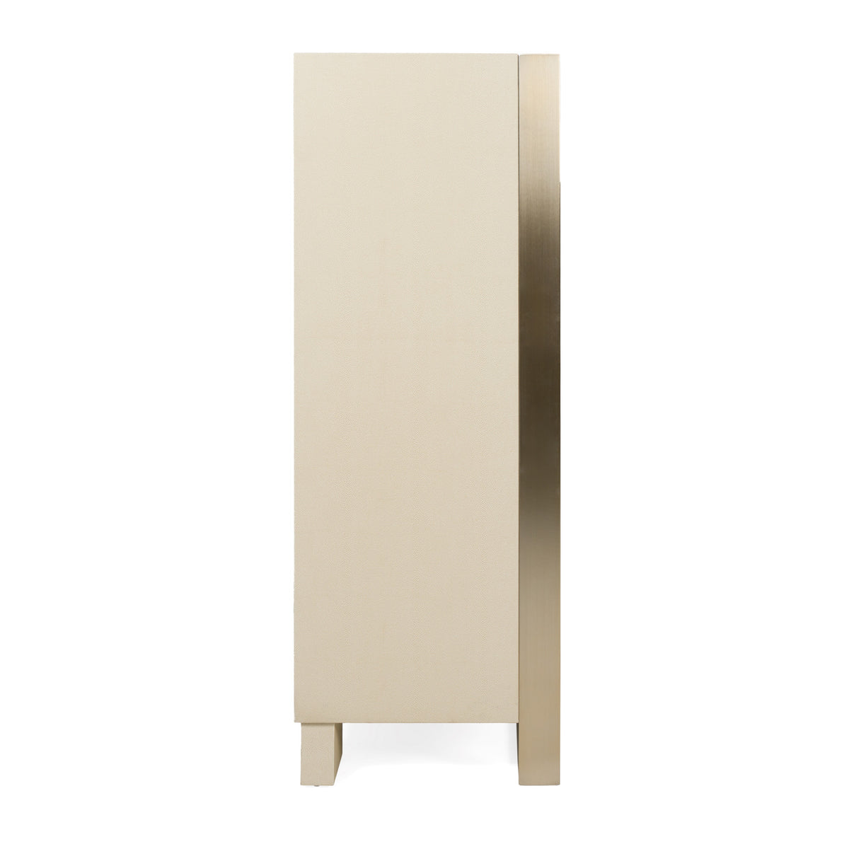 Cartier - Modern Beige Shagreen and Brushed Brass Chest by VIG Furniture - View 3