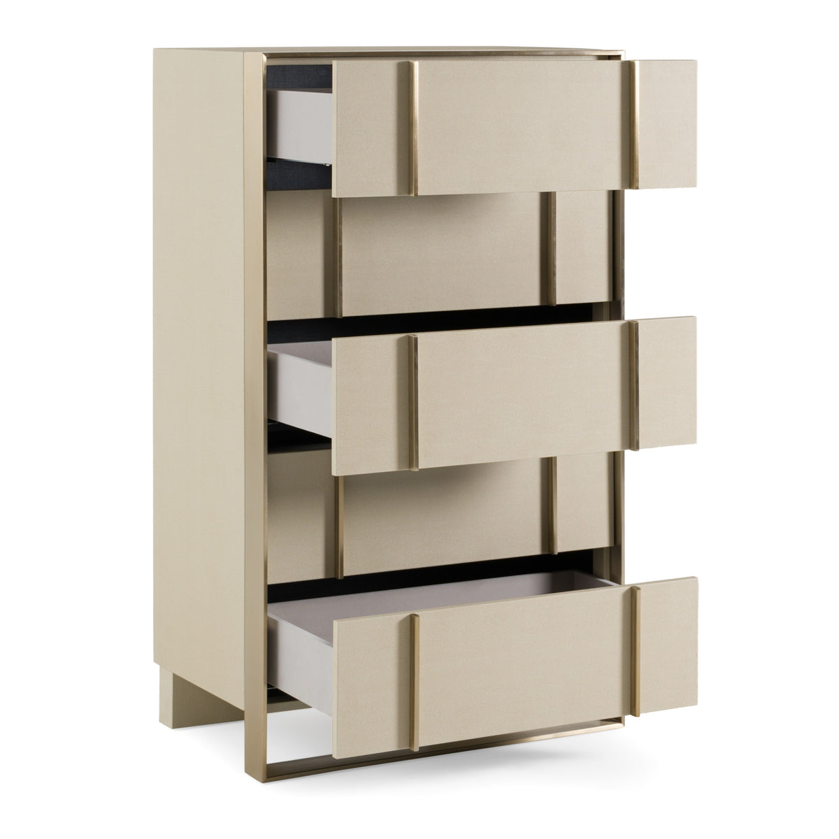 Cartier - Modern Beige Shagreen and Brushed Brass Chest by VIG Furniture - View 7