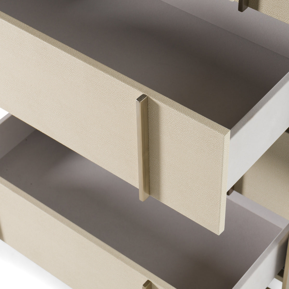 Cartier - Modern Beige Shagreen and Brushed Brass Chest by VIG Furniture - View 5