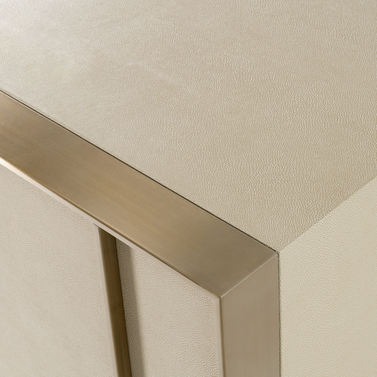 Cartier - Modern Beige Shagreen and Brushed Brass Chest by VIG Furniture - View 6