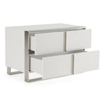 Cartier - Modern White + Stainless Steel Nightstand by VIG Furniture - View 6