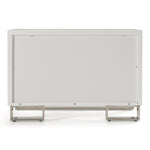 Cartier - Modern White + Stainless Steel Nightstand by VIG Furniture - View 8
