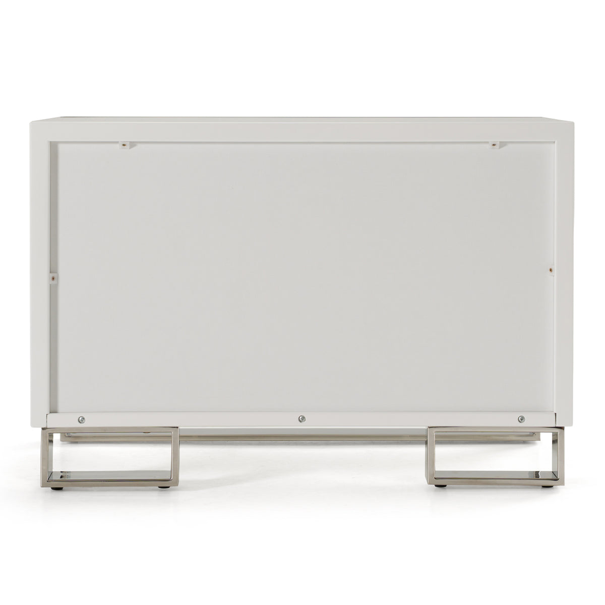 Cartier - Modern White + Stainless Steel Nightstand by VIG Furniture - View 8