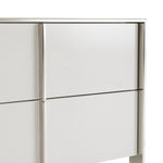 Cartier - Modern White + Stainless Steel Nightstand by VIG Furniture - View 10