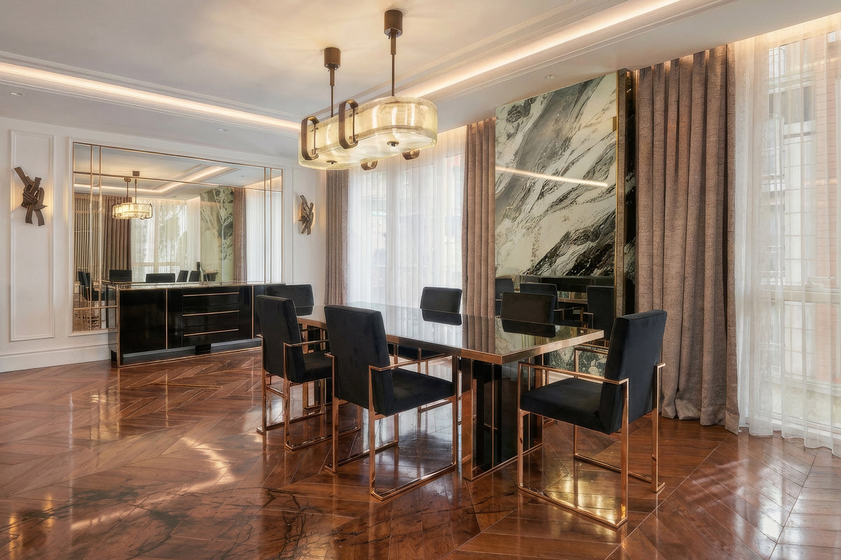 Cartier Modern Black & Rosegold Dining Table by VIG Furniture - View 15