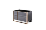 Cartier - California King Modern Black + Rose Gold Bed + Nightstands